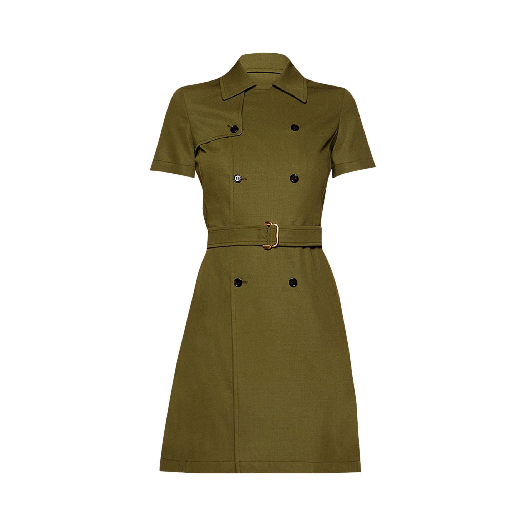 Burberry Double Breasted Belted Dress 'Kelp' - 1