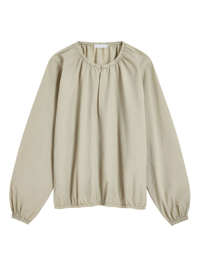 gathered-neckline blouse 1