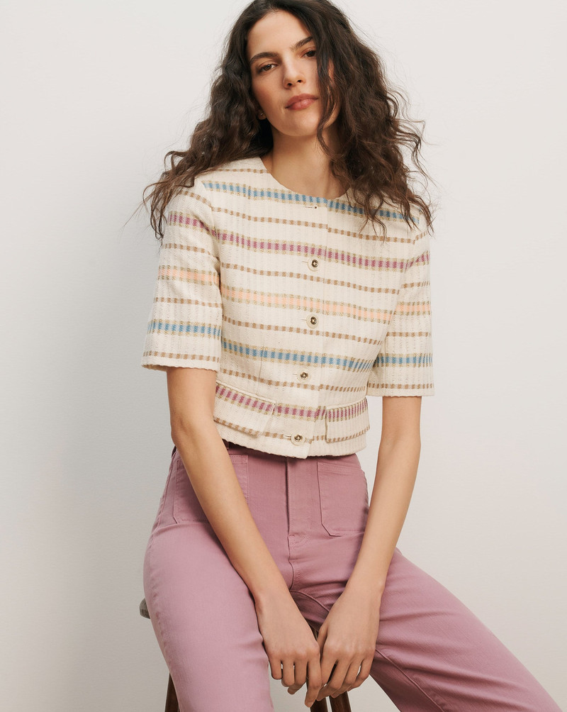 VERONICA BEARD ORVILLE STRIPED JACKET outlook