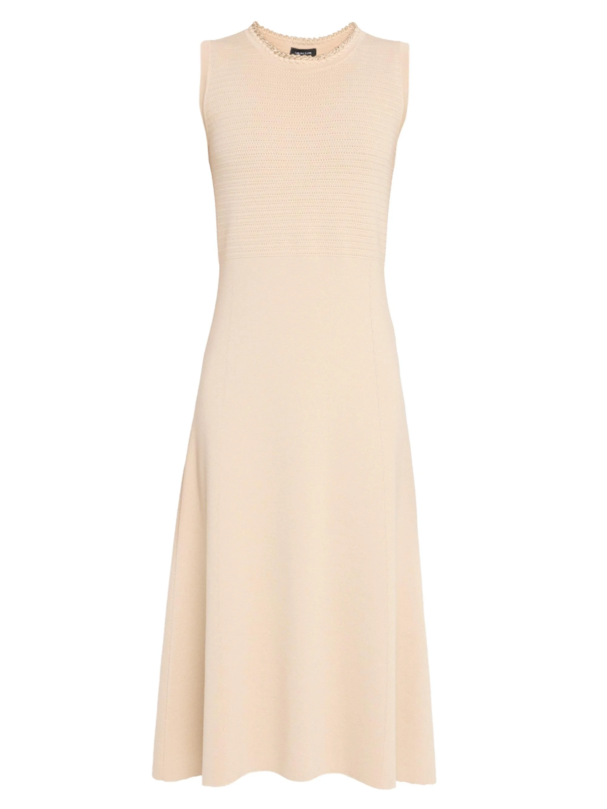 Women's Compact Wool-Cotton Knit Midi-Dress - Acero - 1