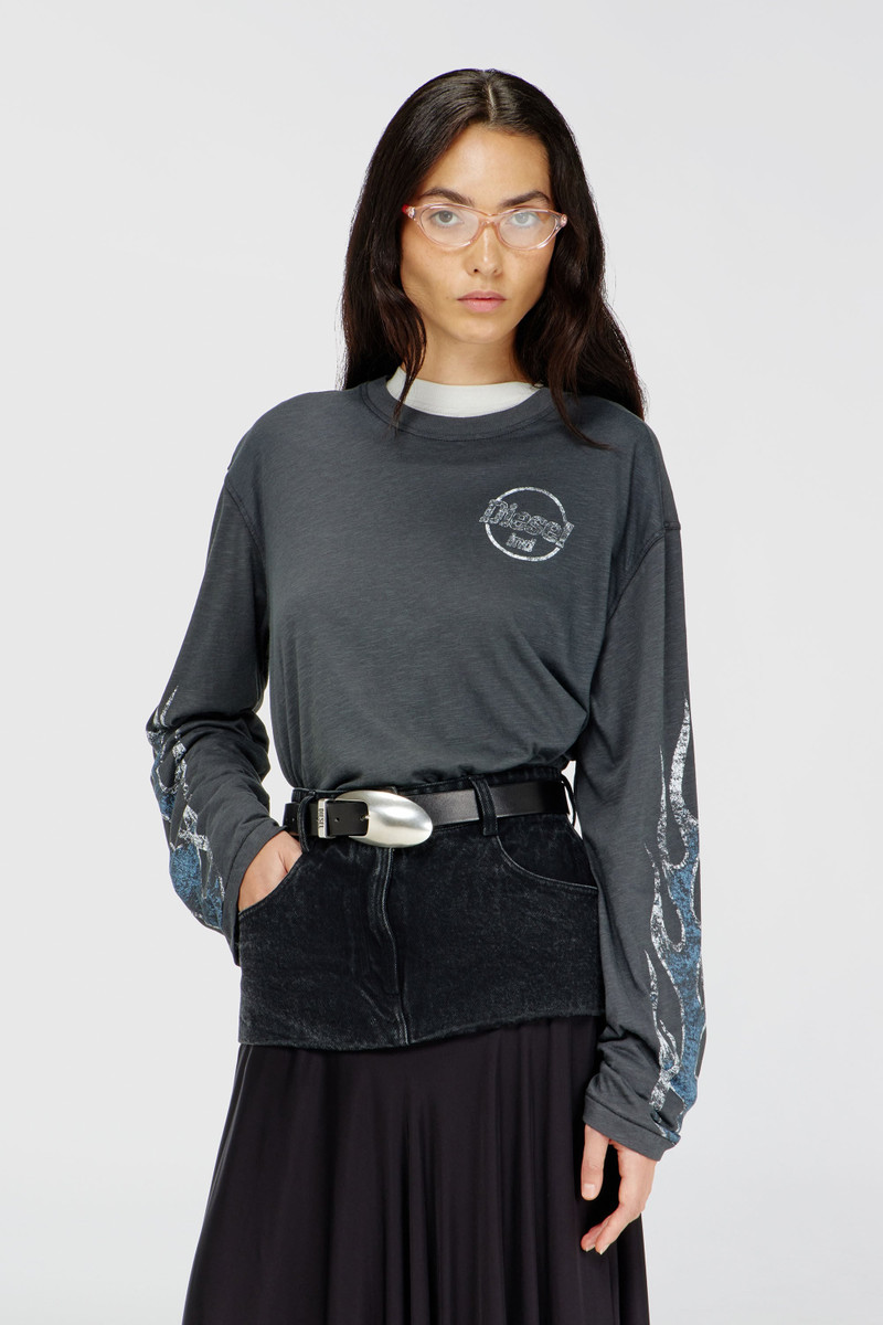LONG-SLEEVE T-SHIRT IN SLUB JERSEY WITH CRACK PRINT 2