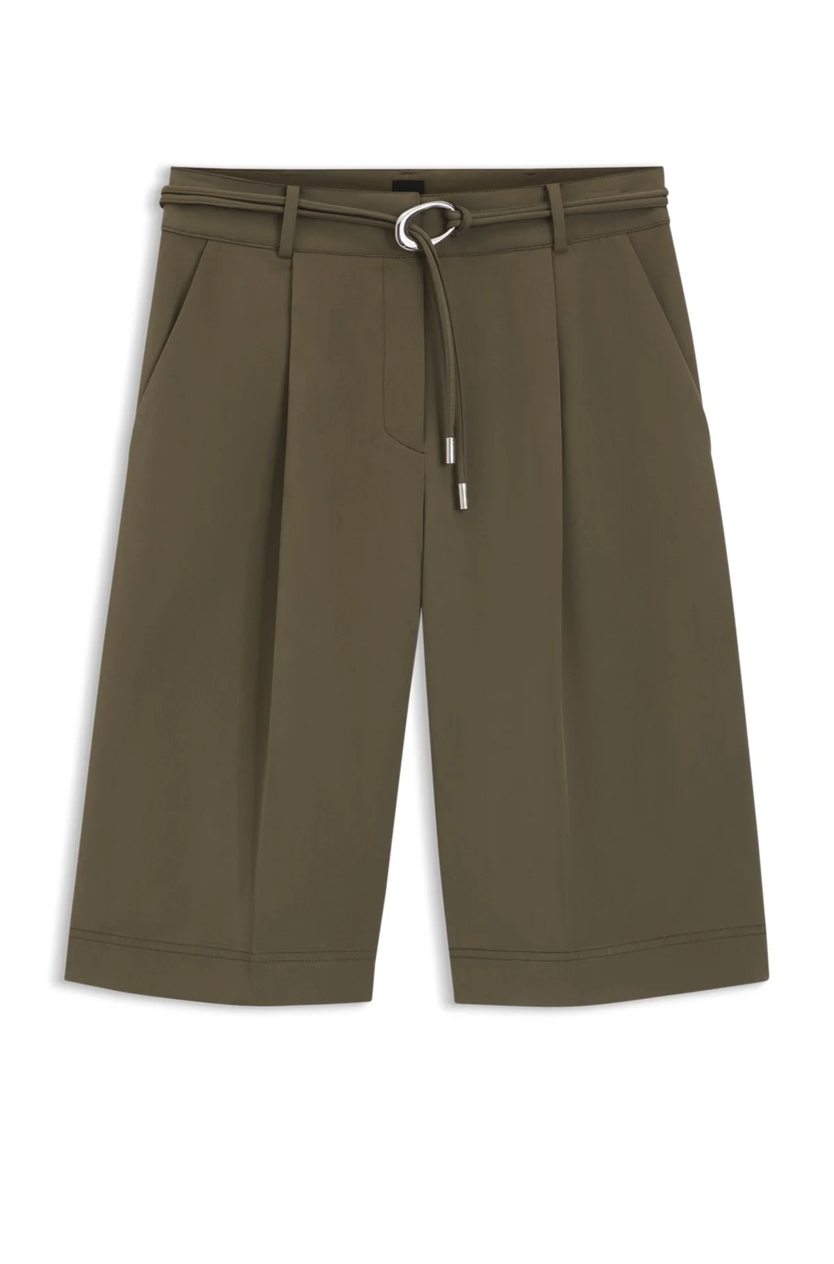 RELAXED-FIT SHORTS WITH BUCKLED BELT - 1