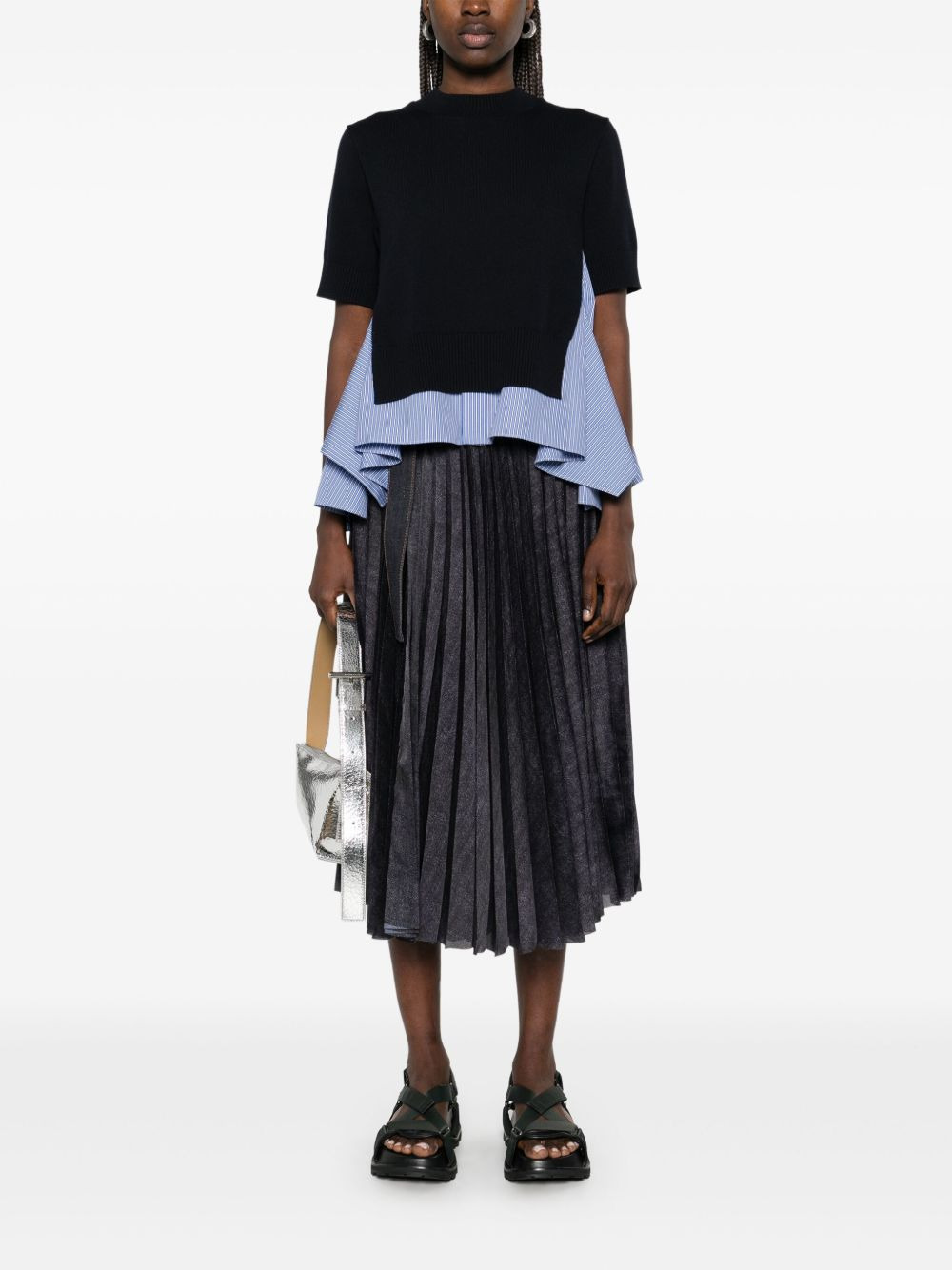 Sacai Women Denim Mix Skirt - 3