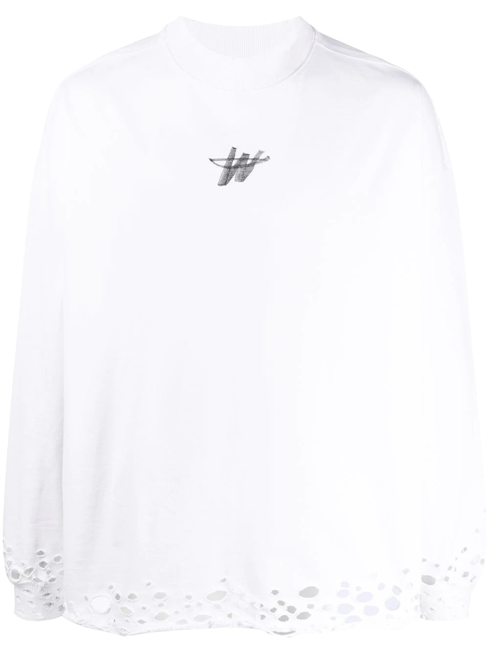 branded perforated sweatshirt - 1