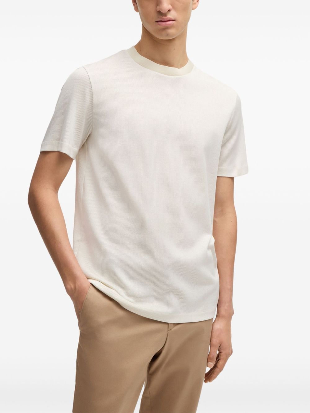 ribbed-knit T-shirt - 3