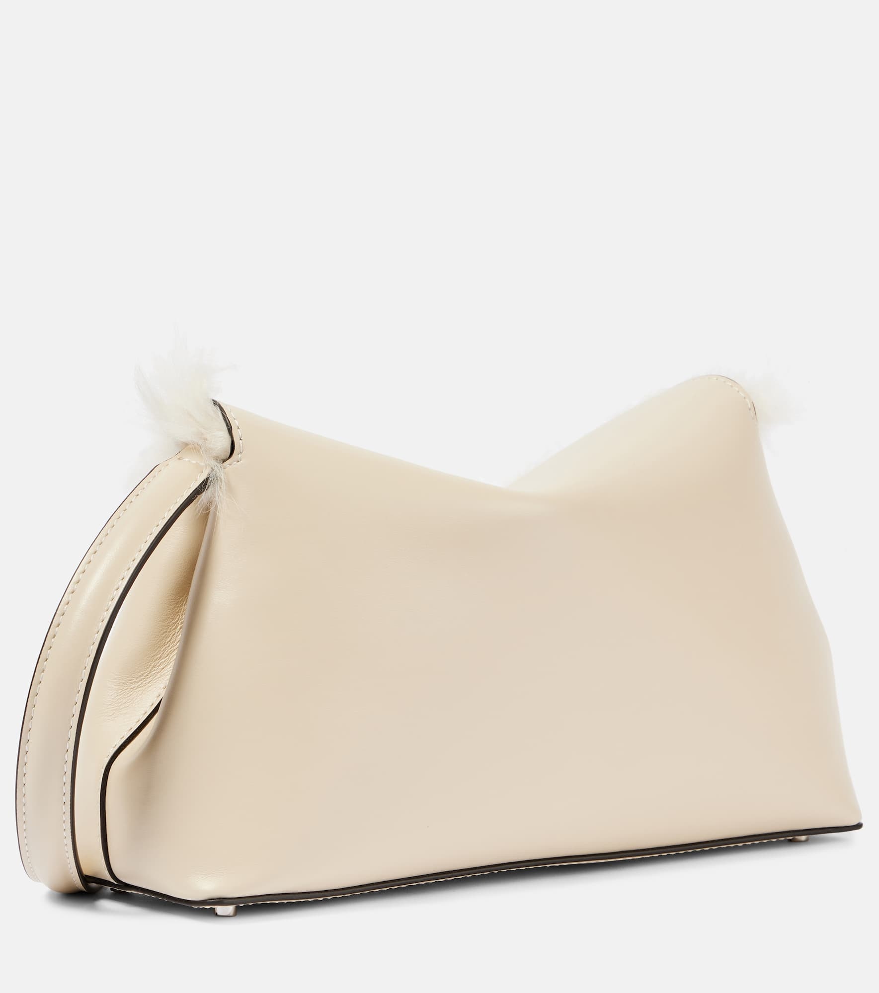 T-Lock shearling-lined leather clutch - 4