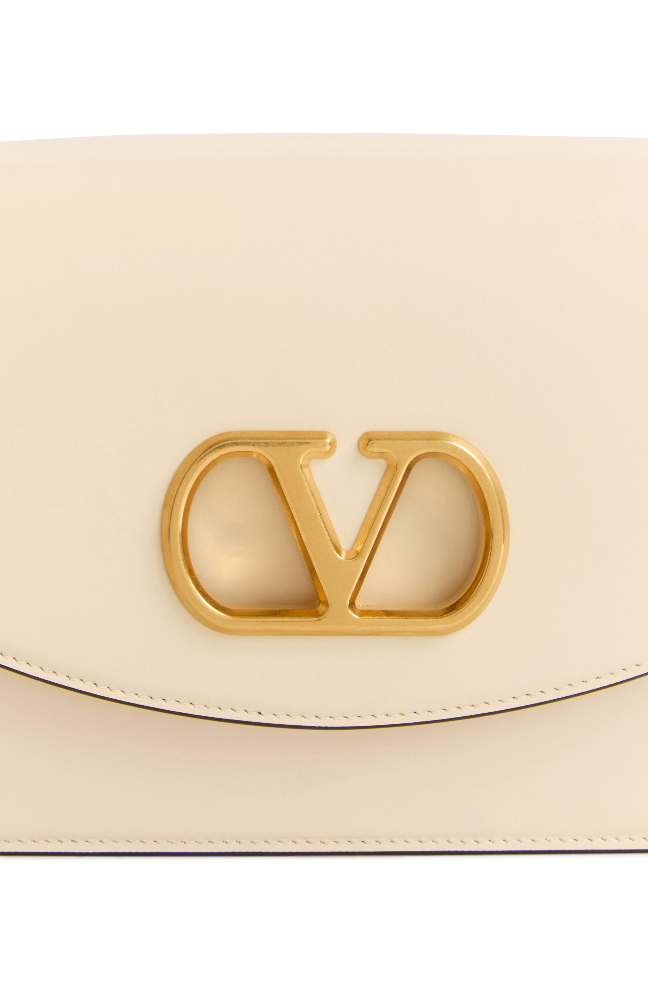 Valentino Garavani Vain VLOGO Leather Shoulder Bag in Butter at Nordstrom - 6