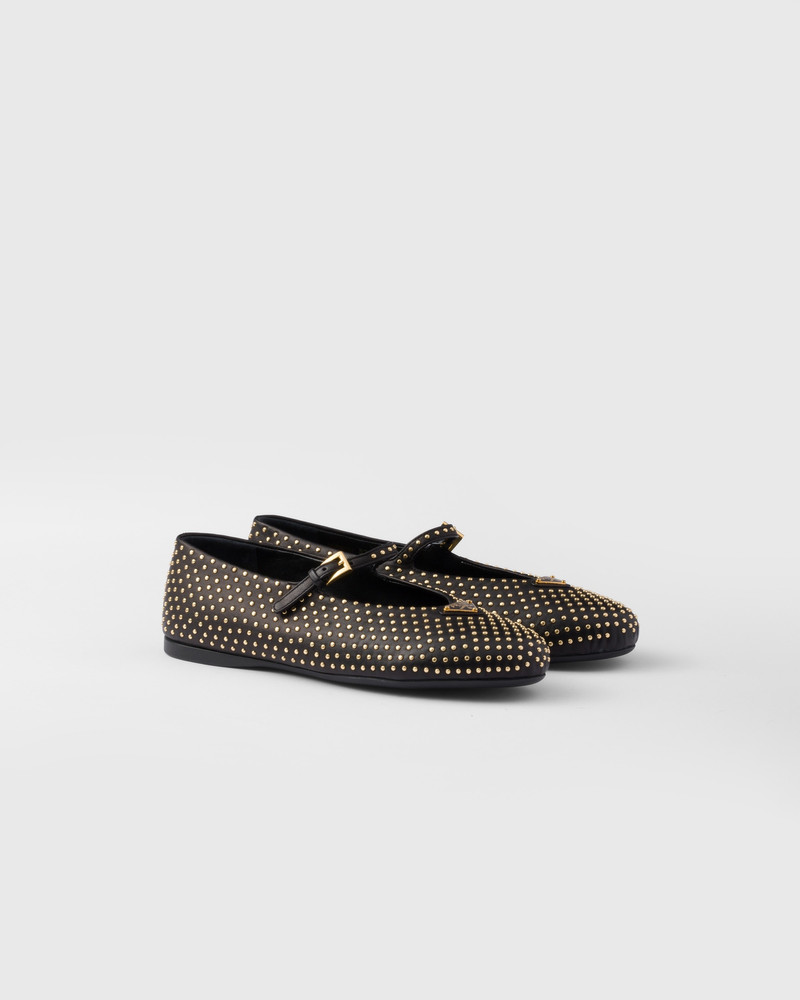 Nappa leather ballerinas with studs 1