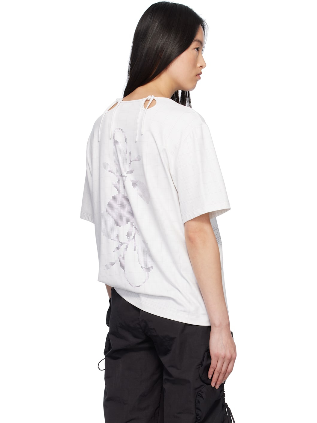 White Embroidery Scheme Petal T-shirt - 3