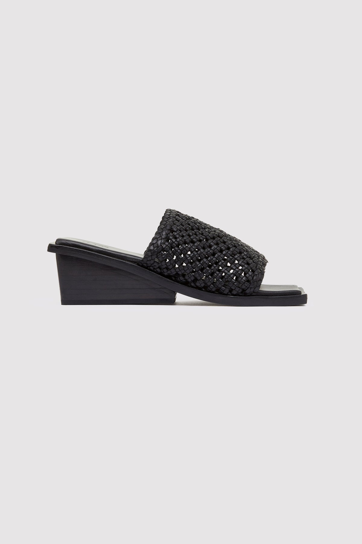 90s Macrame Wedge Heel - Black - 1