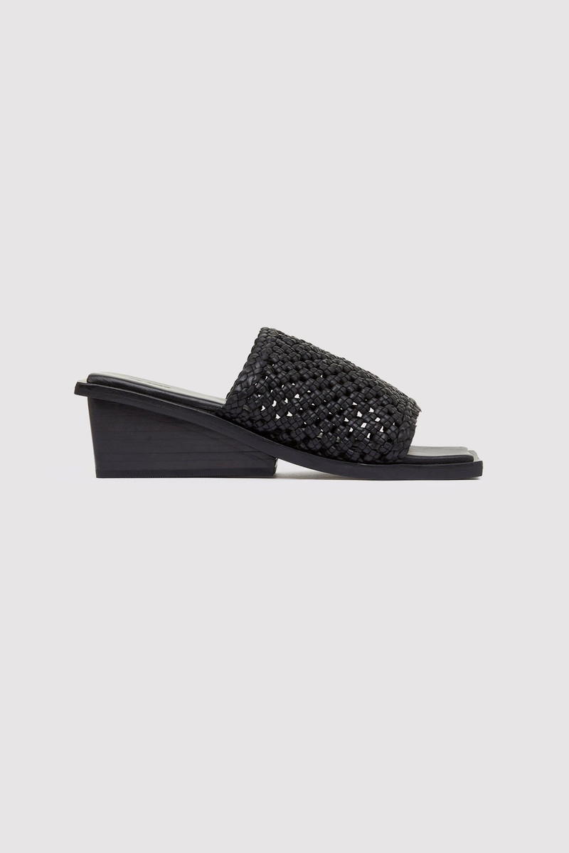 90s Macrame Wedge Heel - Black 1