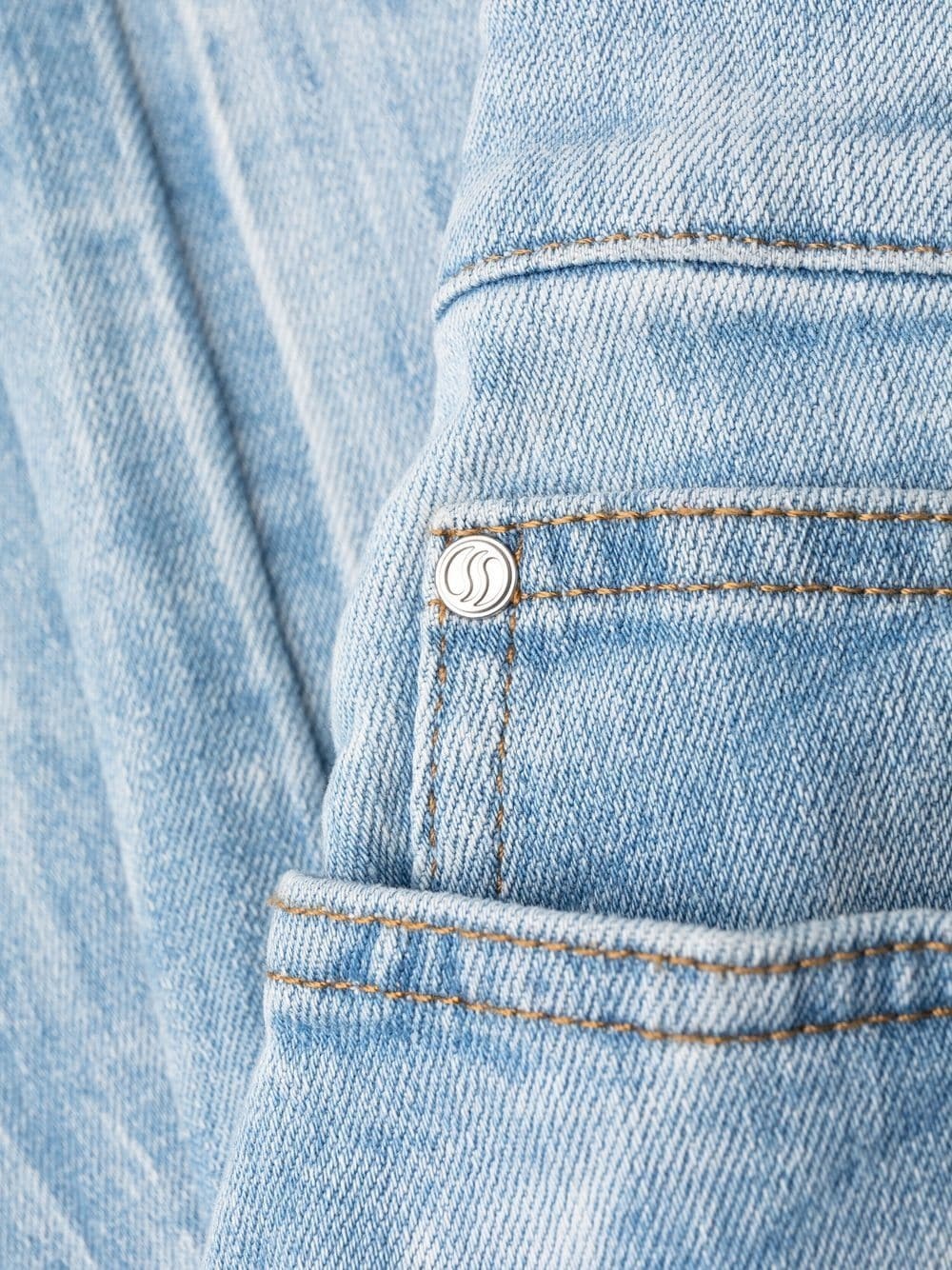 crinkle-effect straight-leg jeans - 6