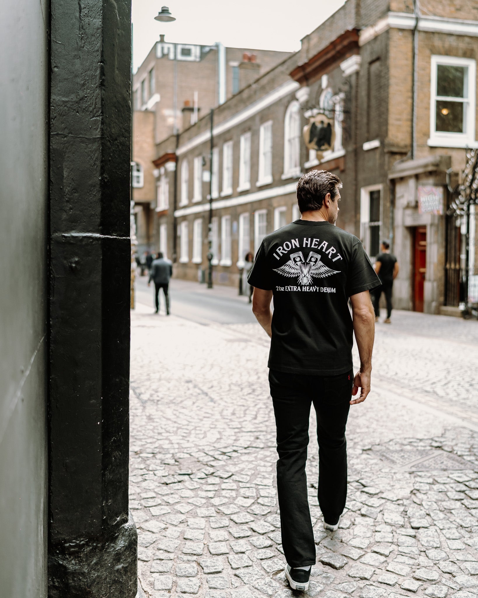 7.5OZ PRINTED LOOPWHEEL CREW NECK T-SHIRT - BLACK - 4