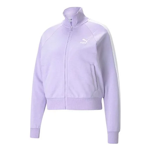 (WMNS) PUMA Iconic T7 Embroidery Logo Stand-up Collar Jacket Purple 531412-16 - 1