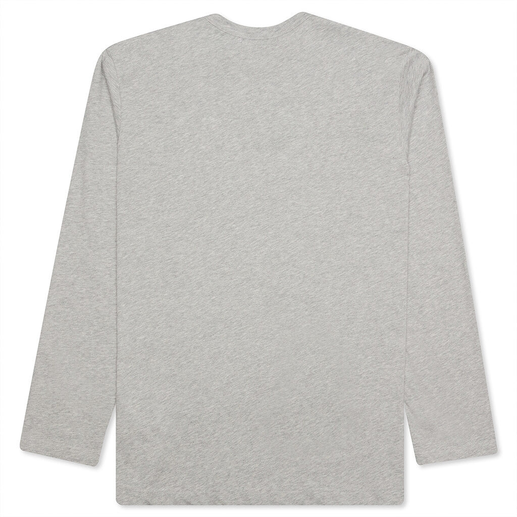 COMME DES GARCONS SHIRT L/S CHEST LOGO TEE - GREY - 2