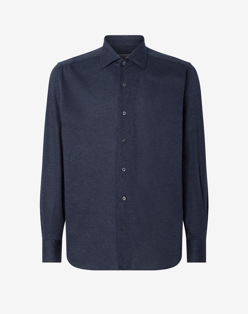 Mélange Blue cotton jersey shirt 1