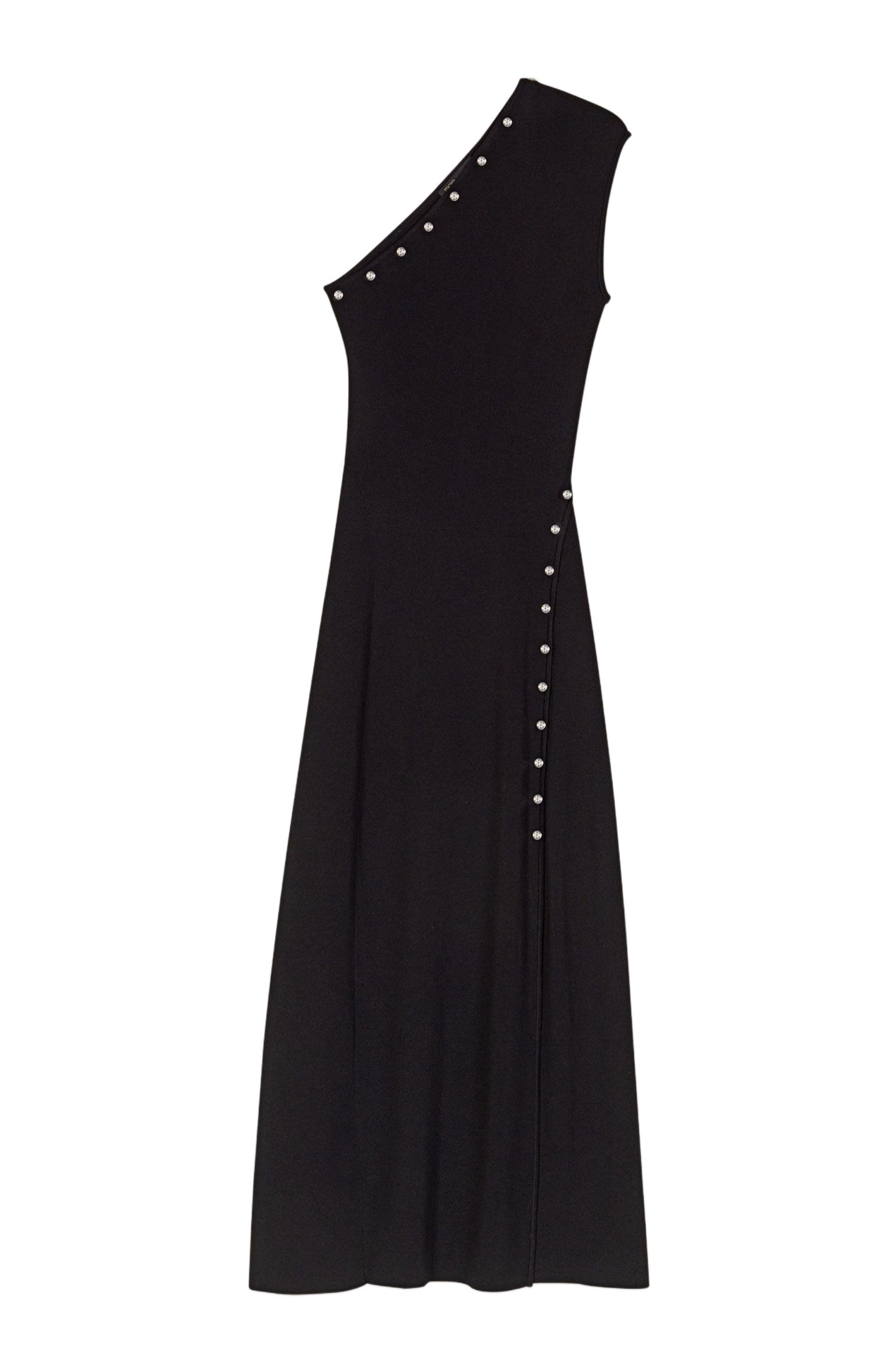 maje Asymmetric knit maxi dress in Black at Nordstrom - 6