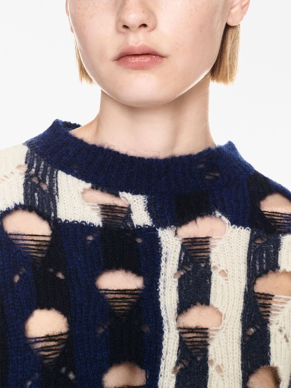 Shibori distressed knitted jumper - 5
