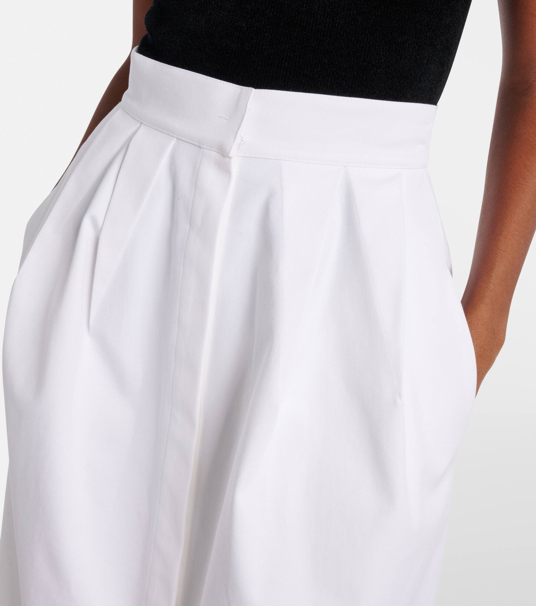 Cotton-blend gabardine maxi skirt - 4