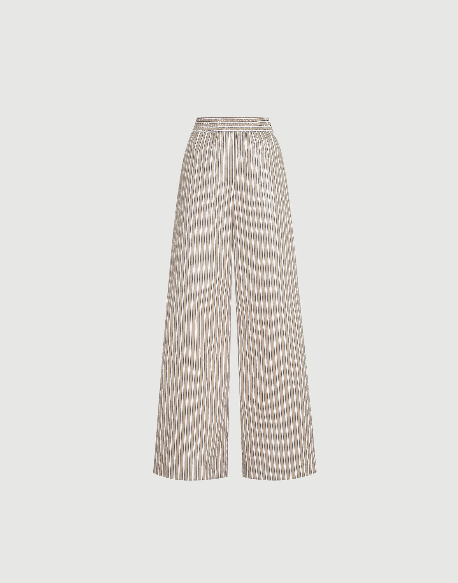 Dazzling stripes pyjama-style trousers in cotton poplin - 1