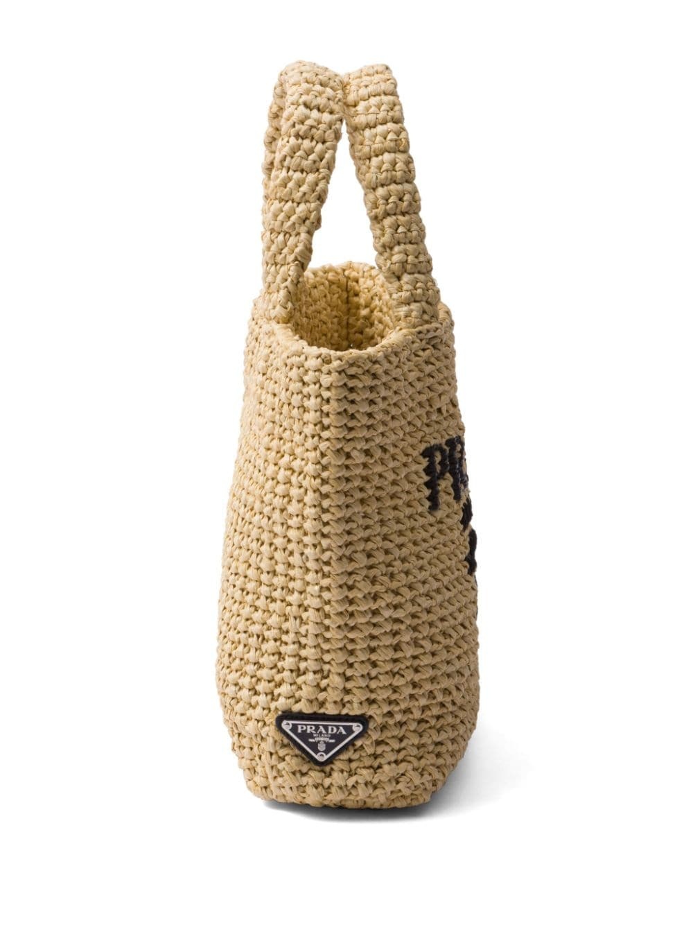 logo-embroidered straw tote bag - 4