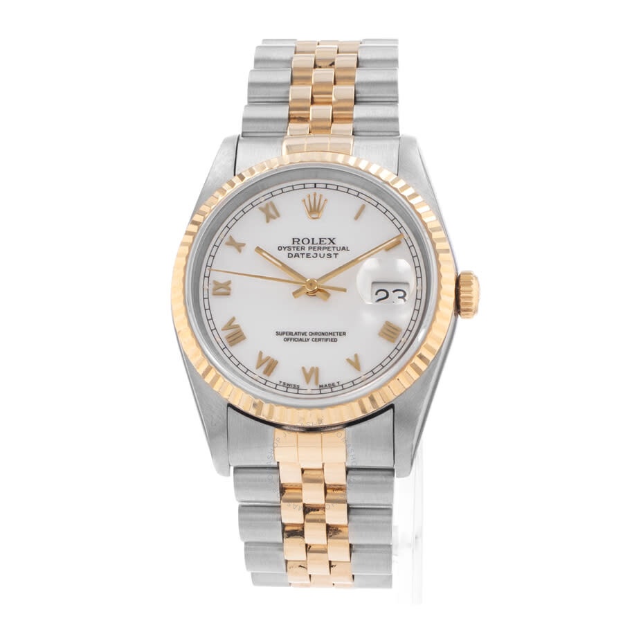 Pre-owned Rolex Datejust 36 Automatic Chronometer White Dial Men's Watch 16233 WRJ - 3