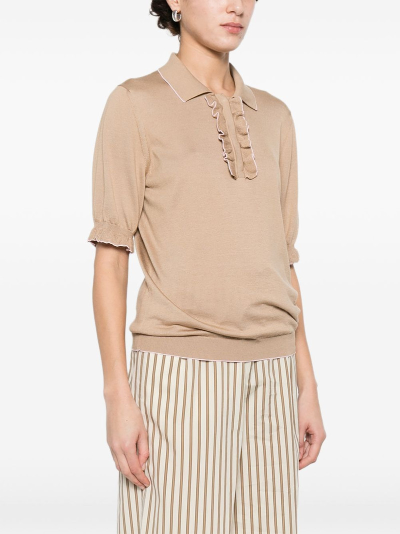 ruffled knit polo top 3