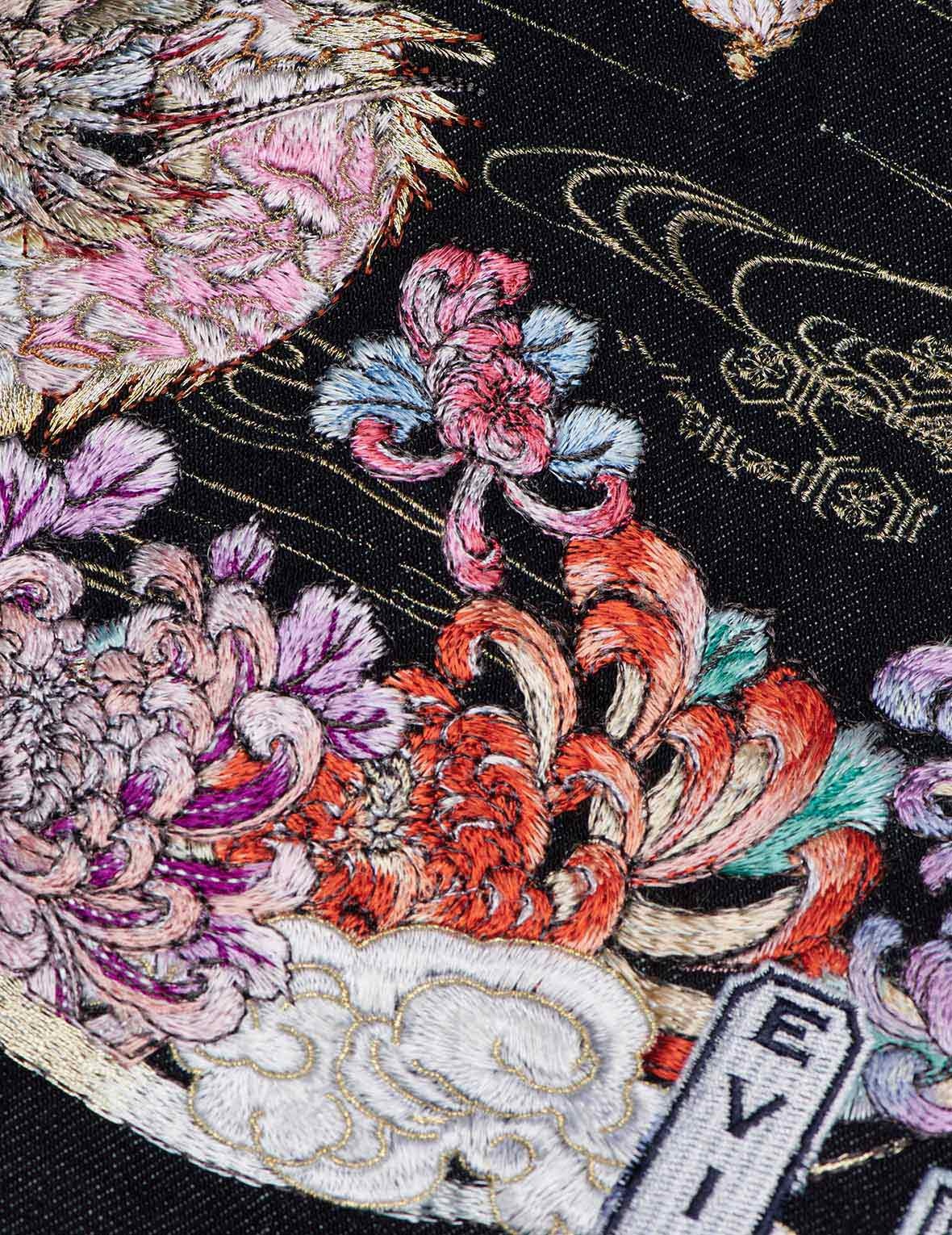 MOONLIGHT DRAGON EMBROIDERED DENIM JACKET - 9