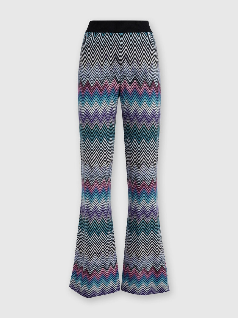 Flare zig zag wool trousers 1