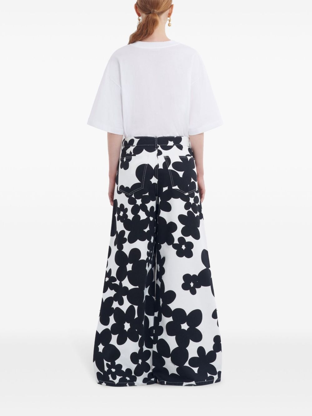 floral-print flared trousers - 4