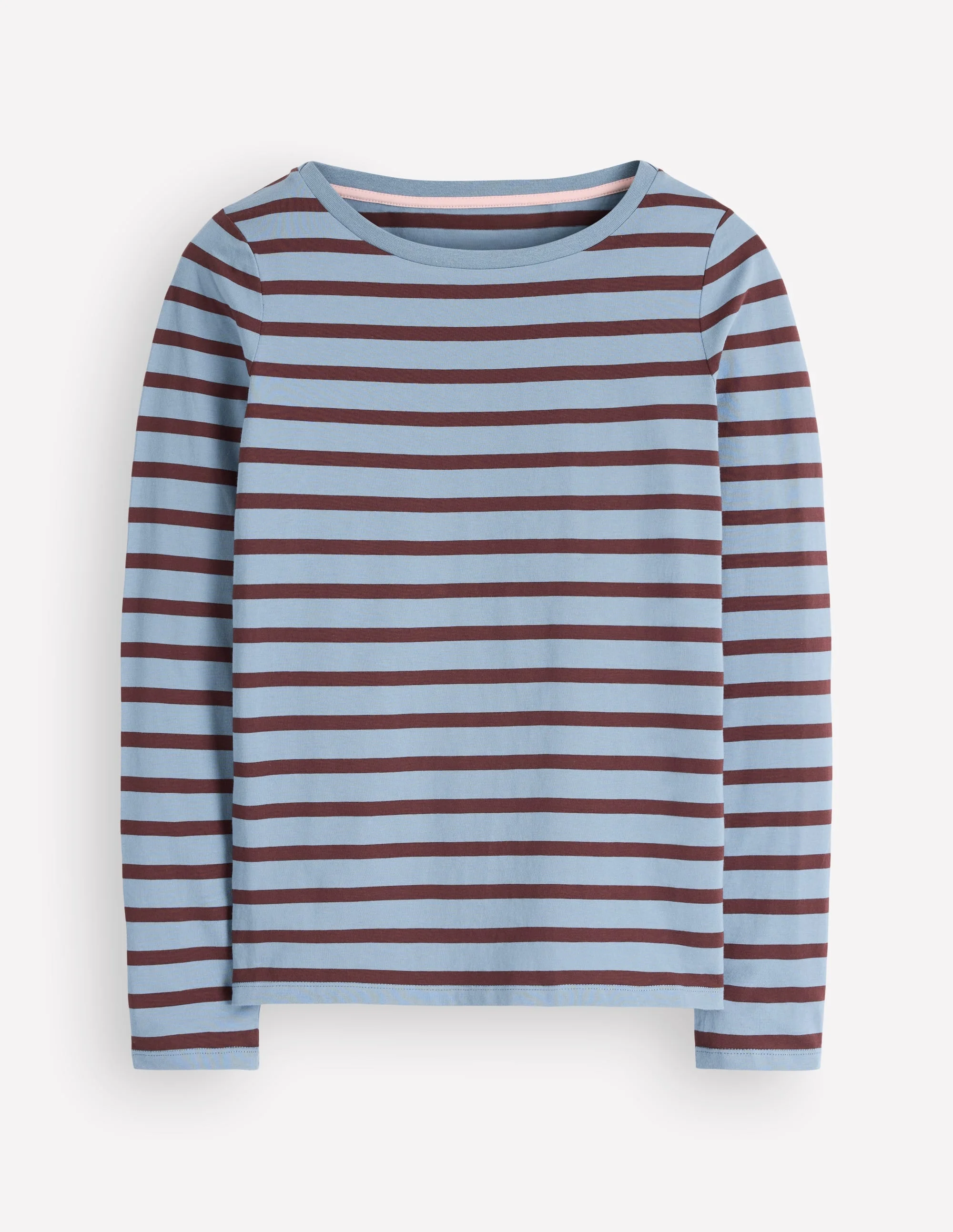 Olivia Long Sleeve Breton-Faded Denim Bitter Chocolate - 1