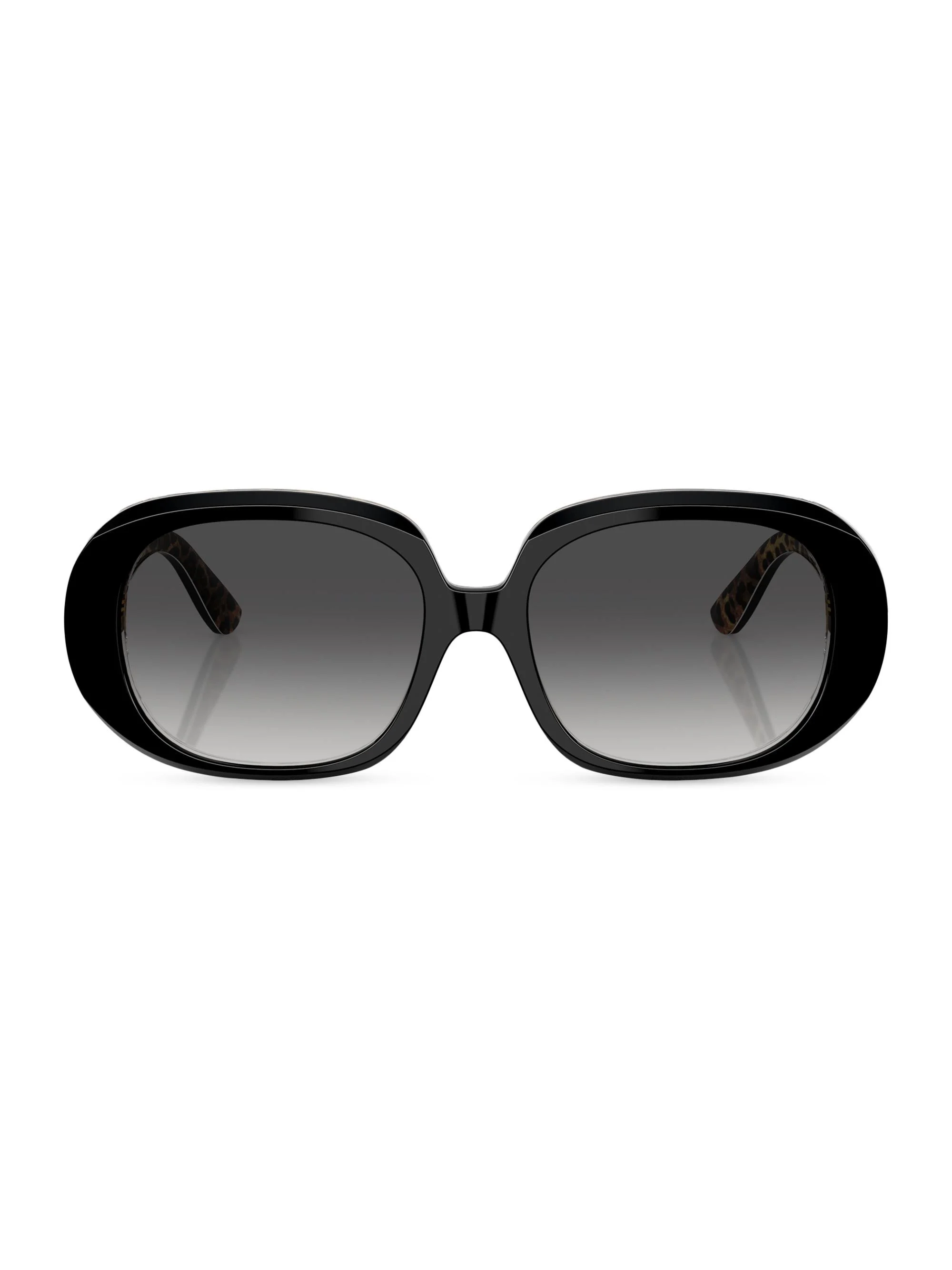 Women's 56MM Oval Sunglasses - Gradient Grey Black Leopard - 1