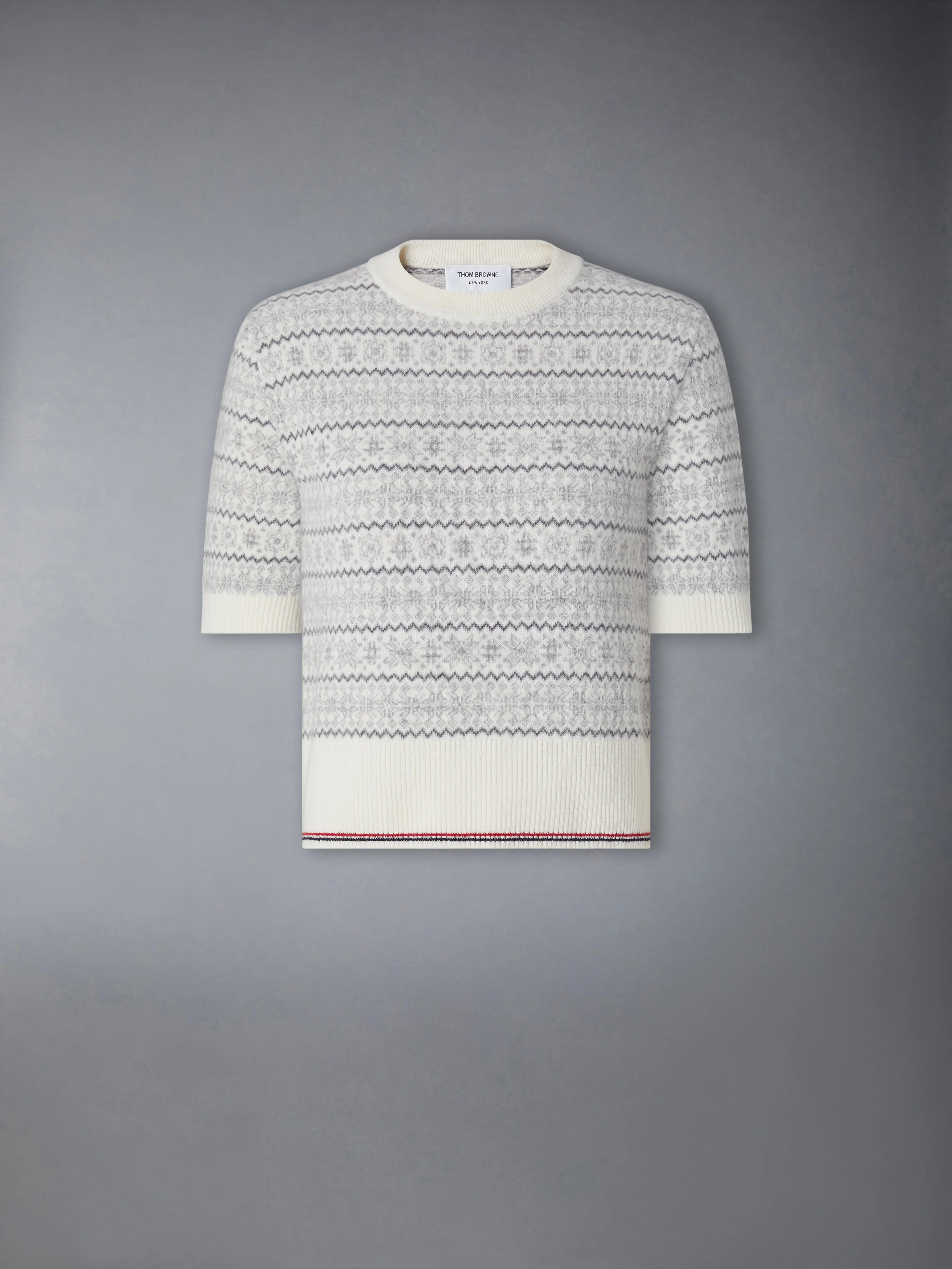 MERINO WOOL JACQUARD SNOWFLAKE TEE - 1
