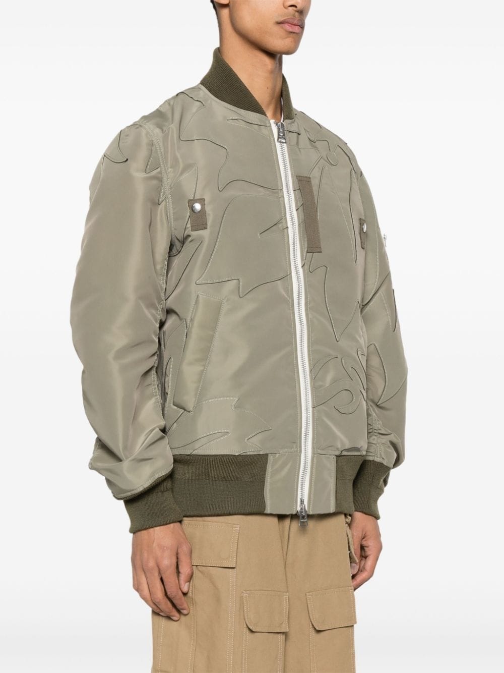 embroidered-patch bomber jacket - 3