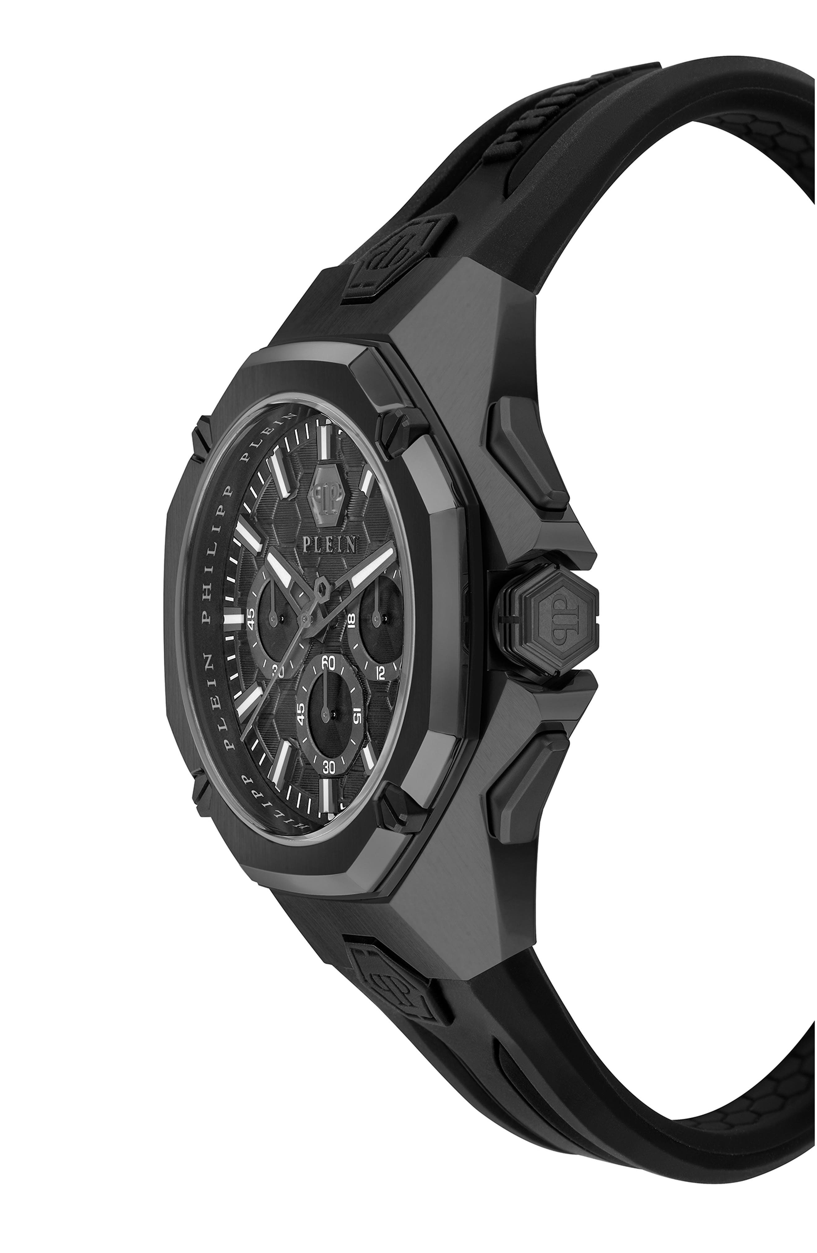Octagon Silicone Strap Chronograph Watch, 44mm - 5