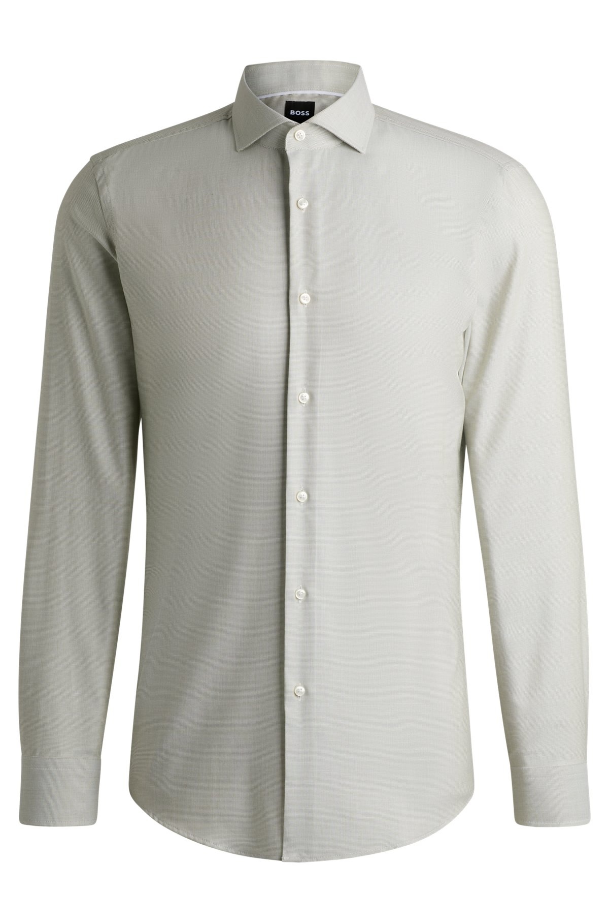 SLIM-FIT SHIRT IN A STRUCTURED COTTON BLEND - 1