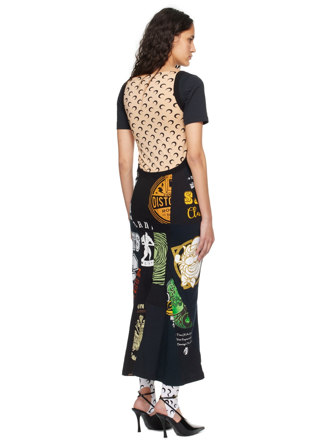 Black Regenerated Graphic Maxi Dress - 3