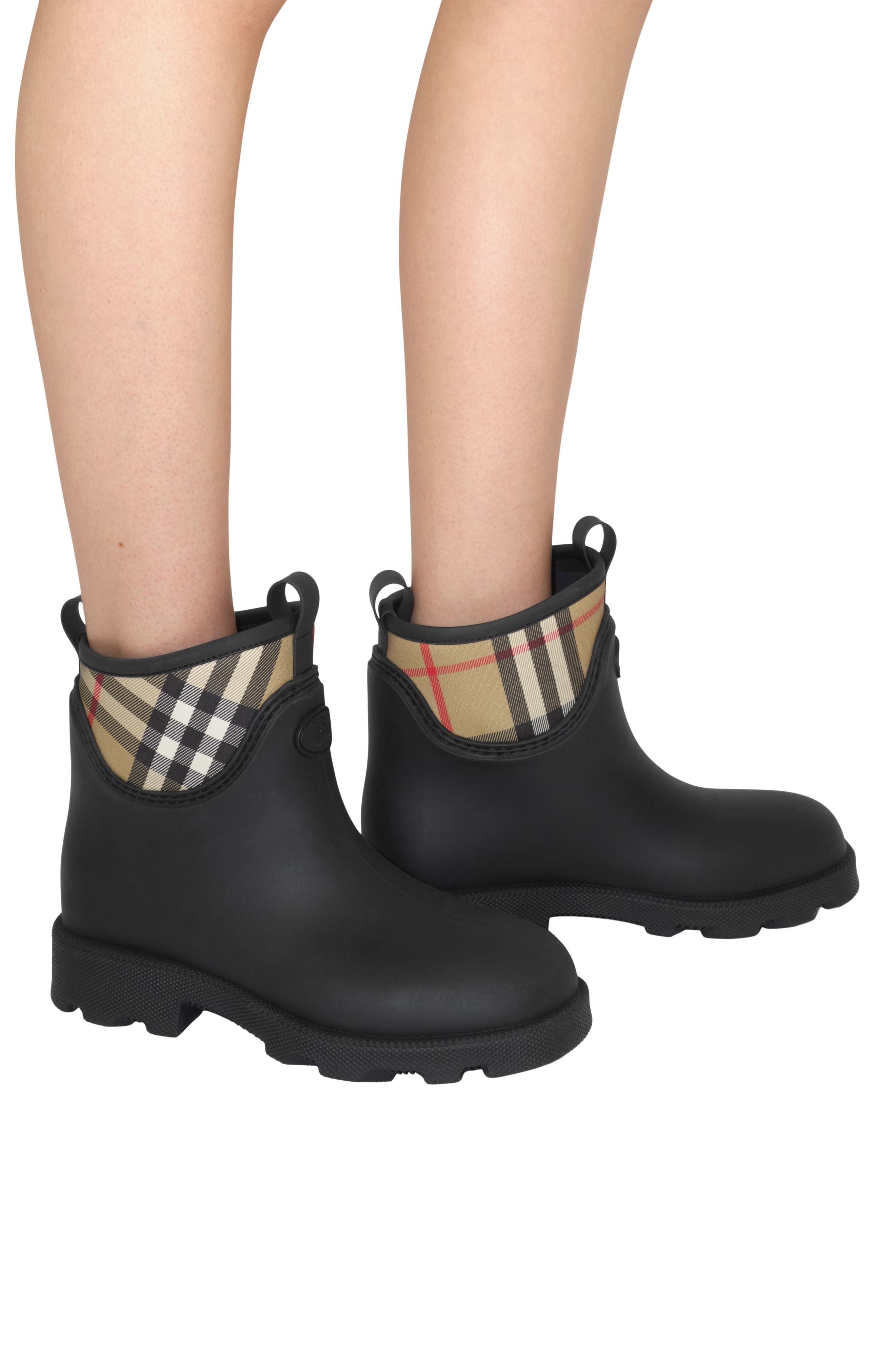 burberry Marsh Stamp Short Rain Boot in Black at Nordstrom - 6