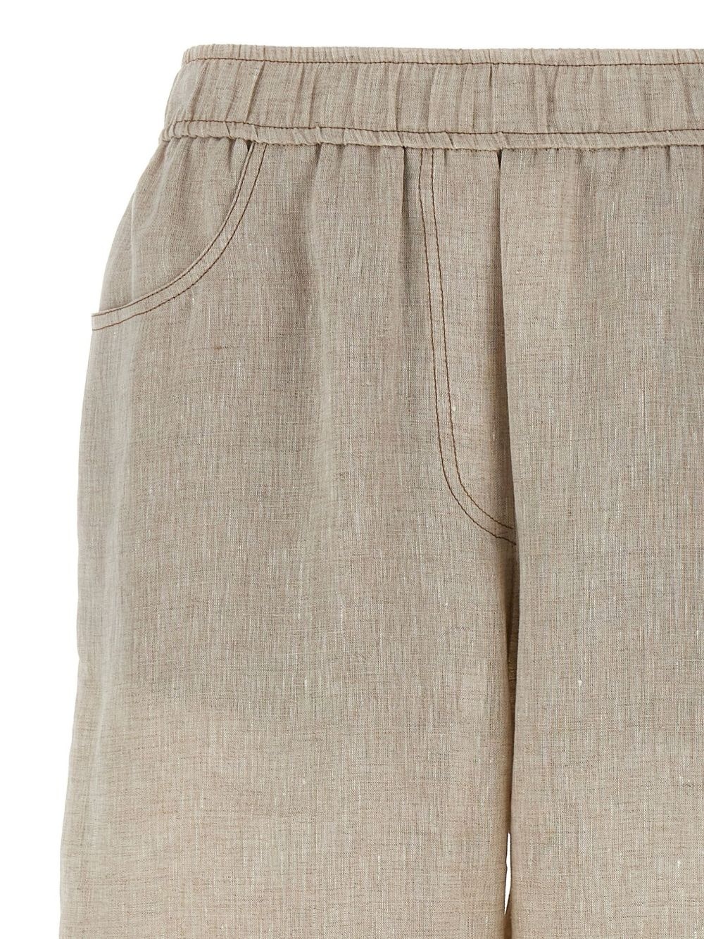 Linen wide-leg trousers - 3