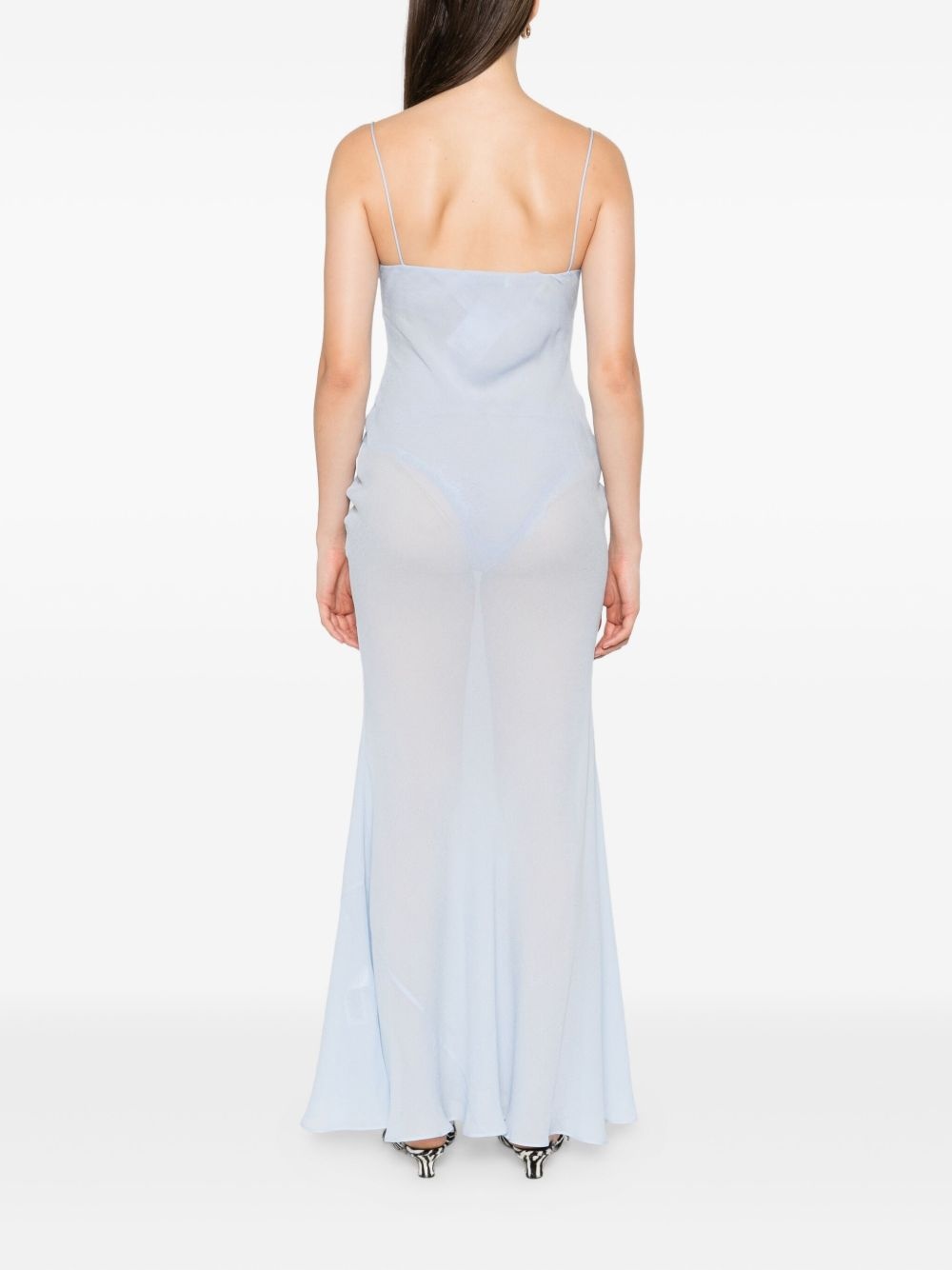 lace-trimmed slip maxi dress - 4