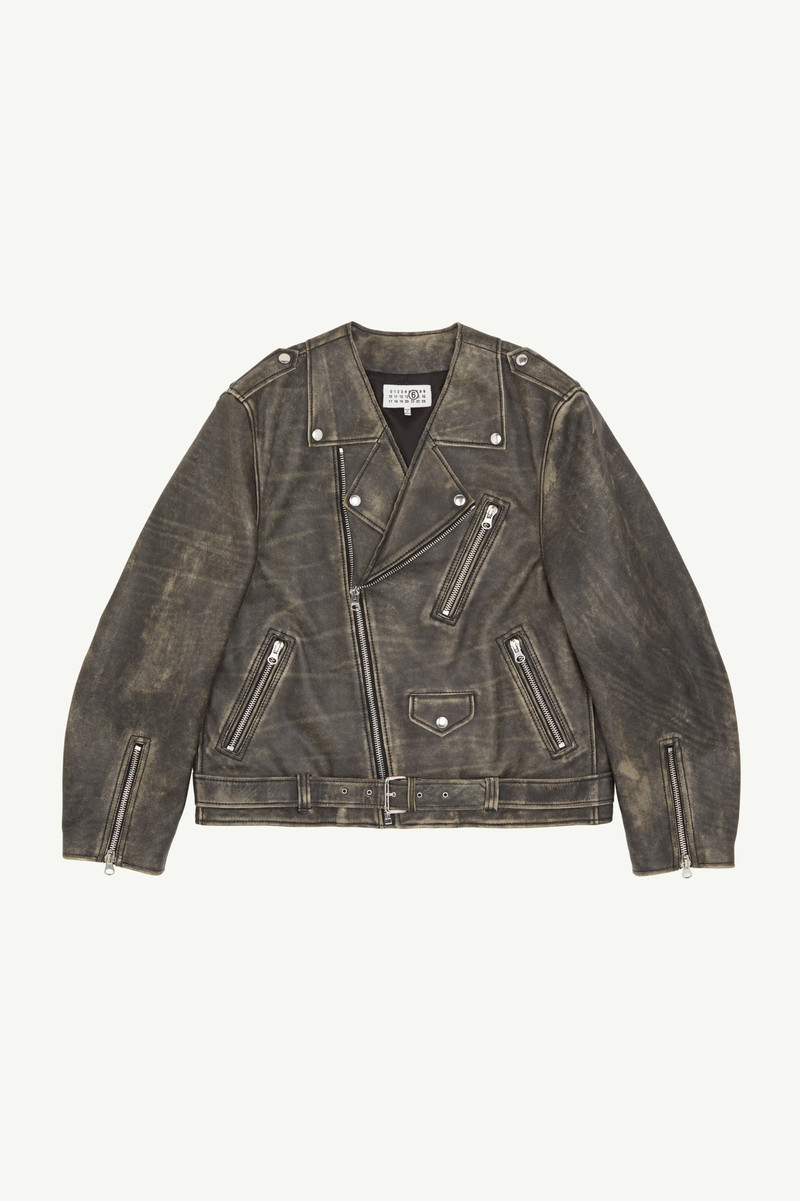 Heavy Leather Biker Jacket 1