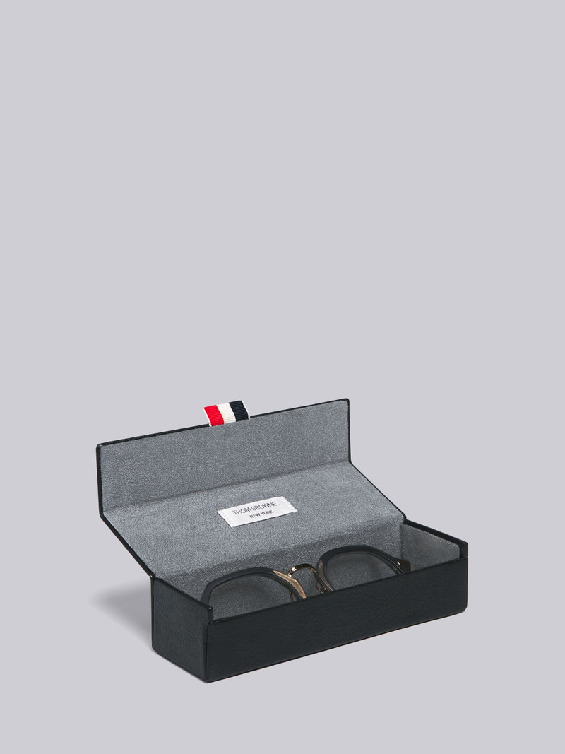 TB421 - Satin Crystal Grey and White Gold Clubmaster Eyeglasses 5