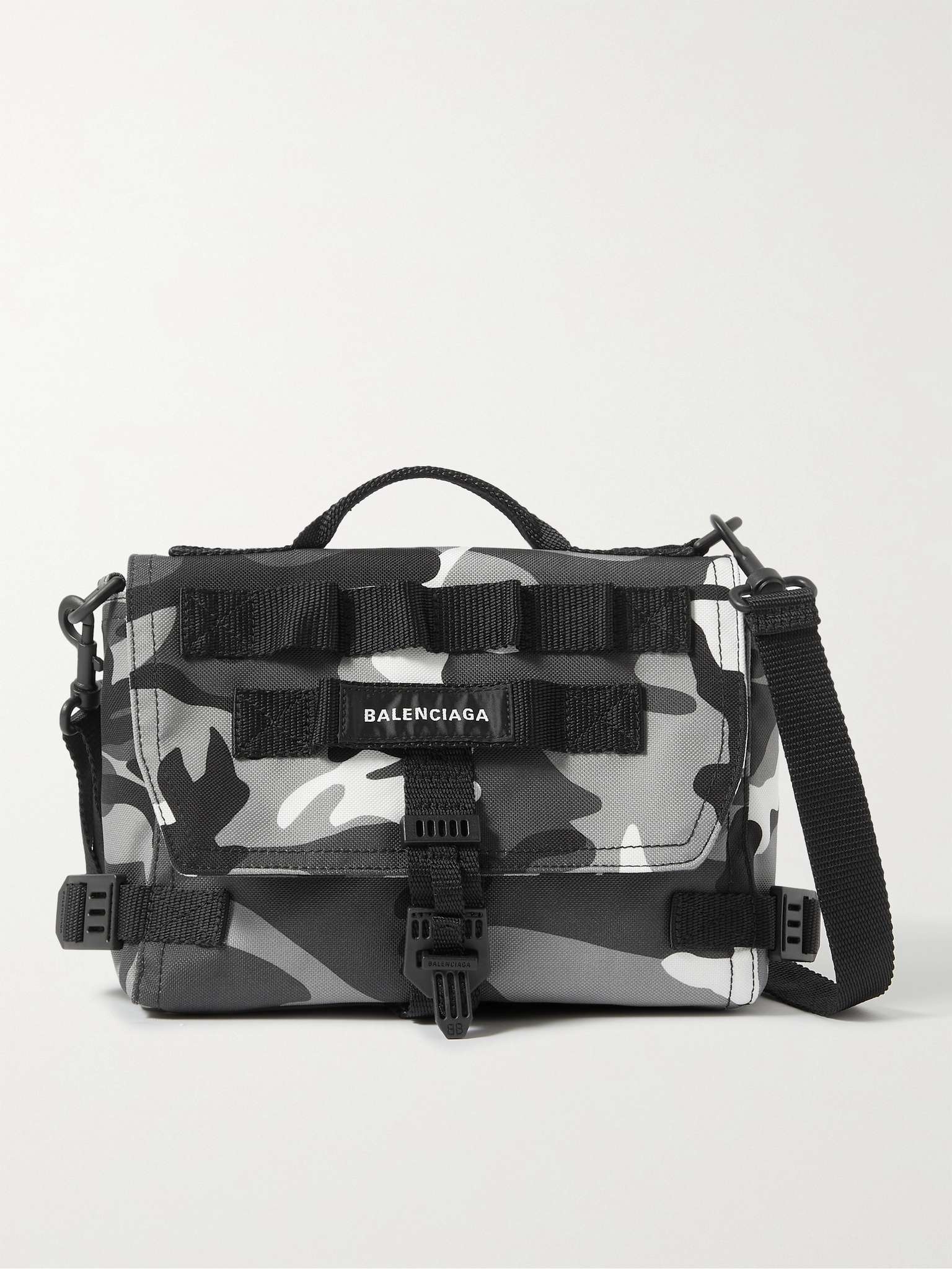 Camouflage-Print Canvas Messenger Bag - 1