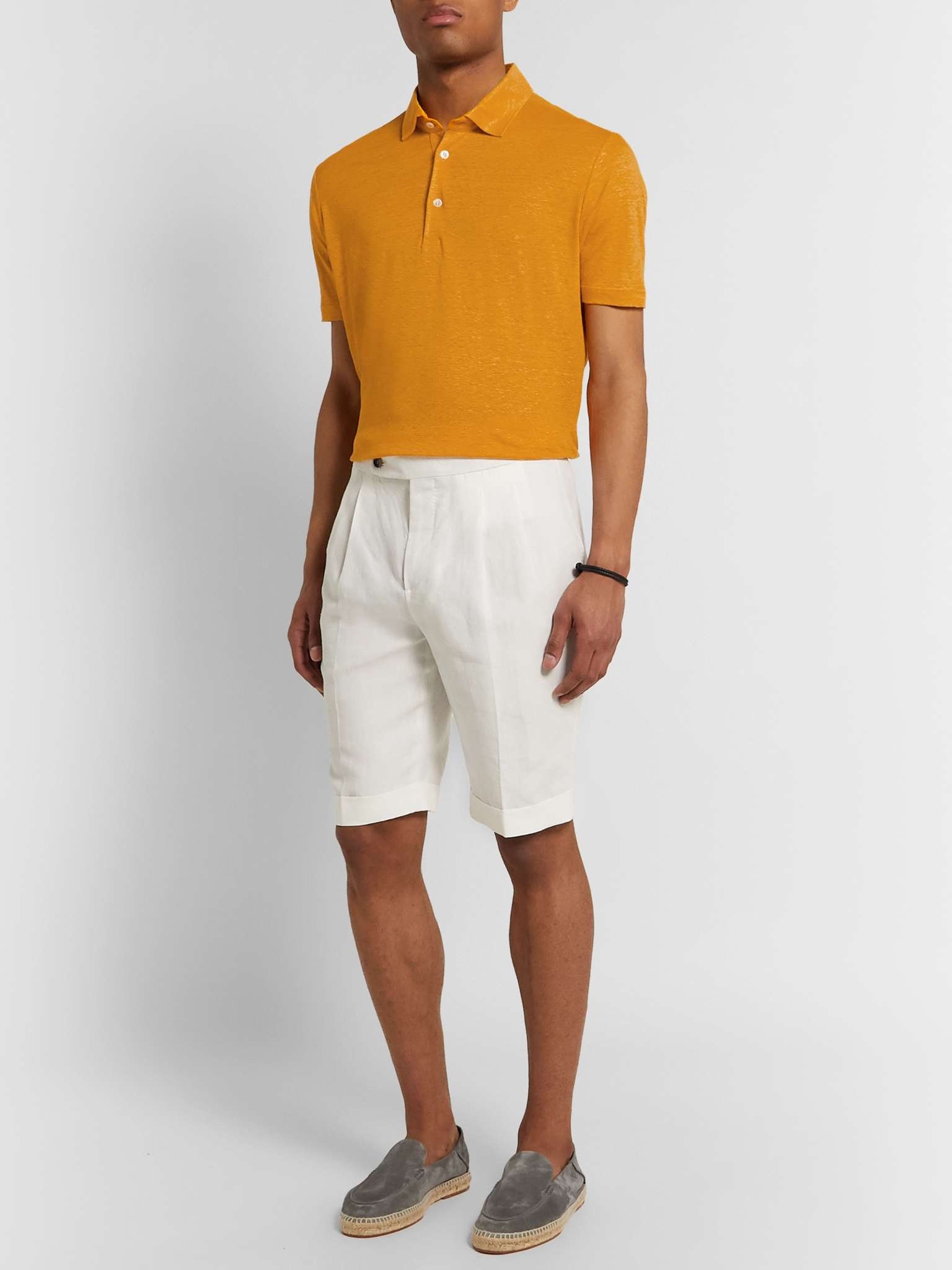 Linen-Jersey Polo Shirt - 8