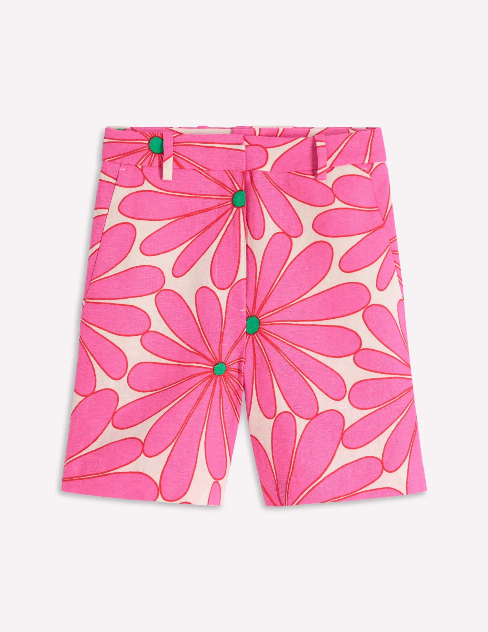 Belgravia Linen Shorts-Pink, Daisy Blossom - 1