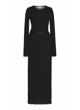 Luisa Dress in Charcoal Merino Wool - 1