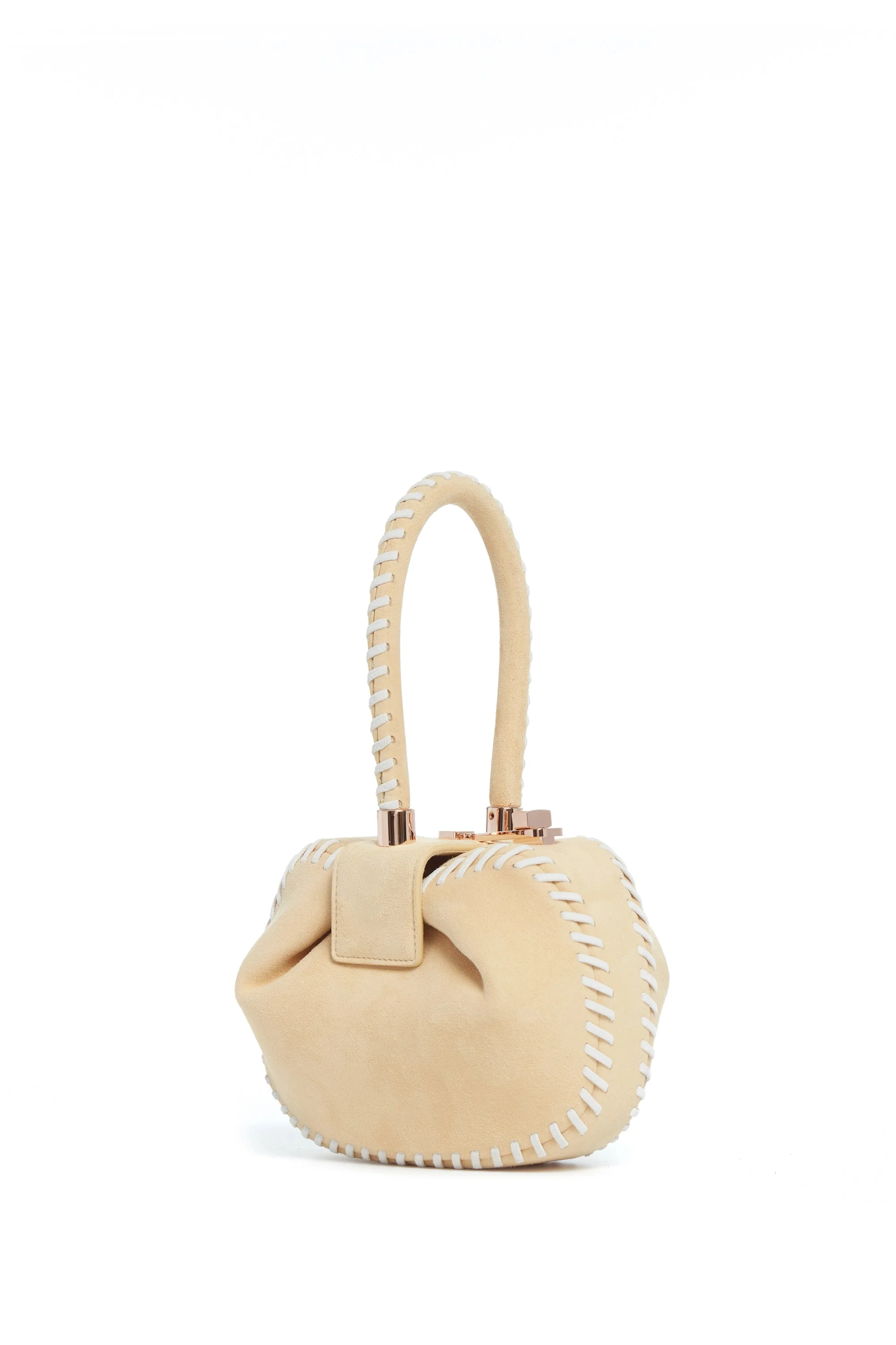 Whipstitch Demi Bag in Nude Suede - 1