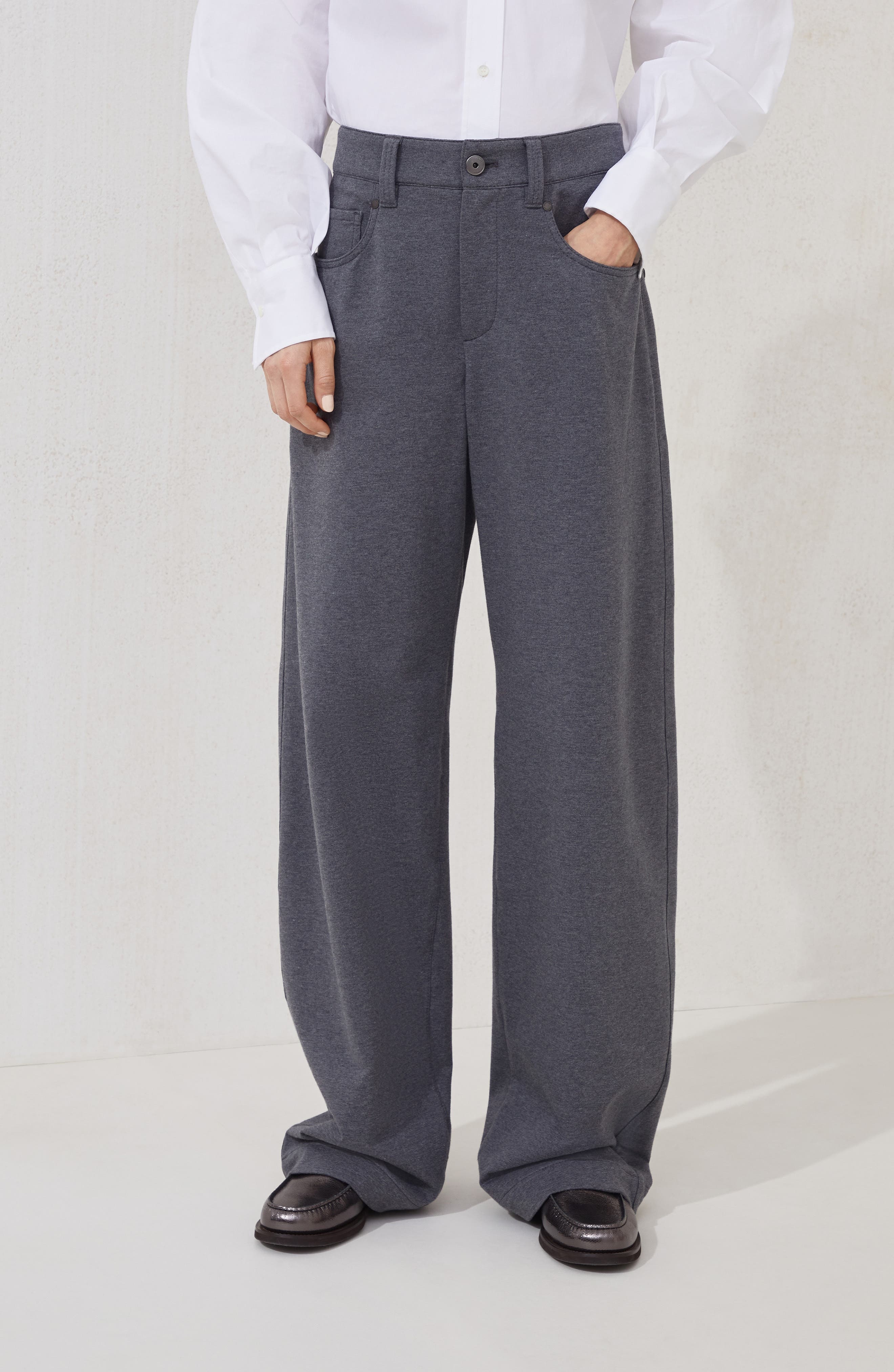 Brunello Cucinelli Five-pocket Loose trousers in Lead at Nordstrom - 2