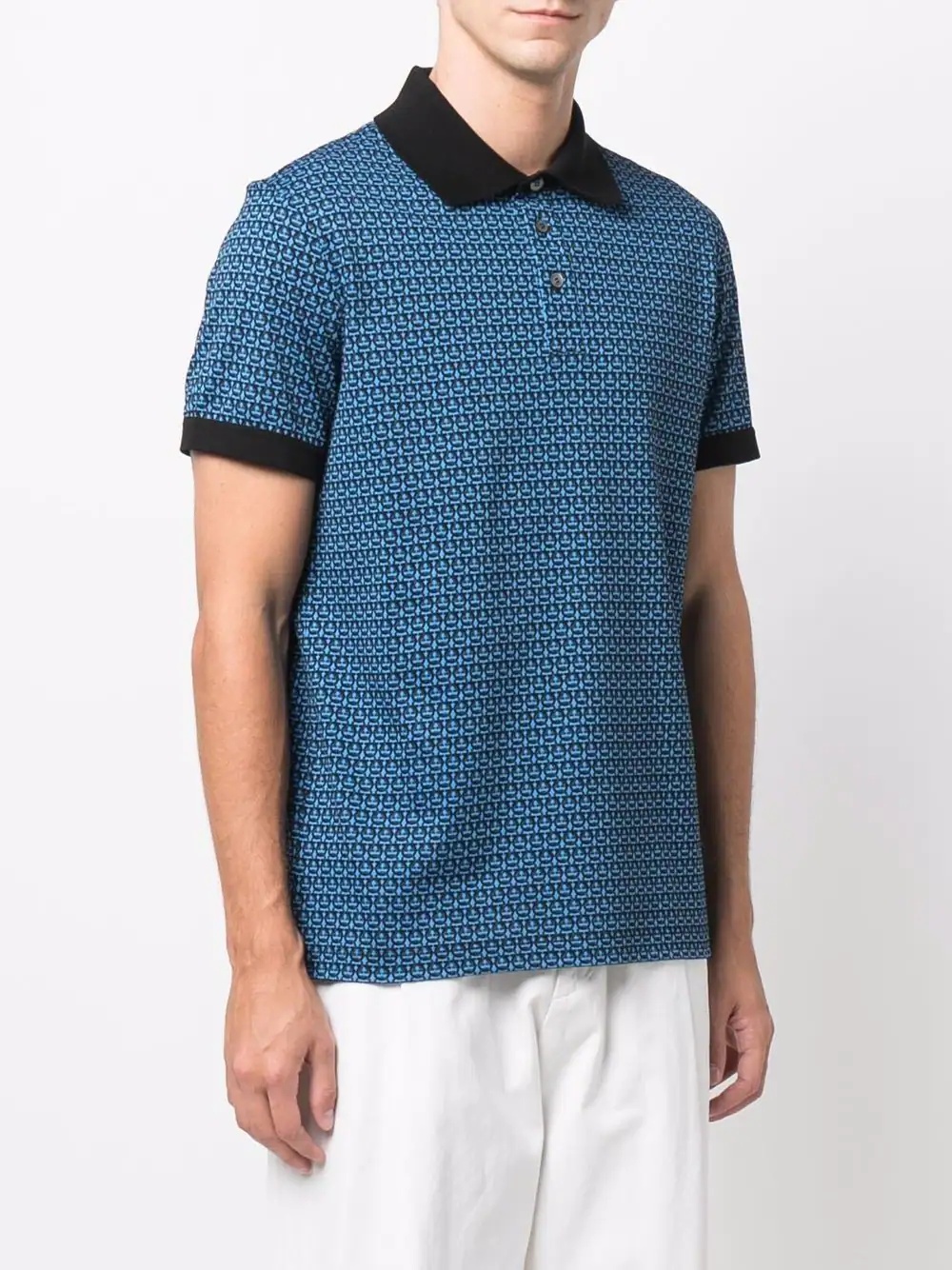 Gancini-pattern polo shirt - 3