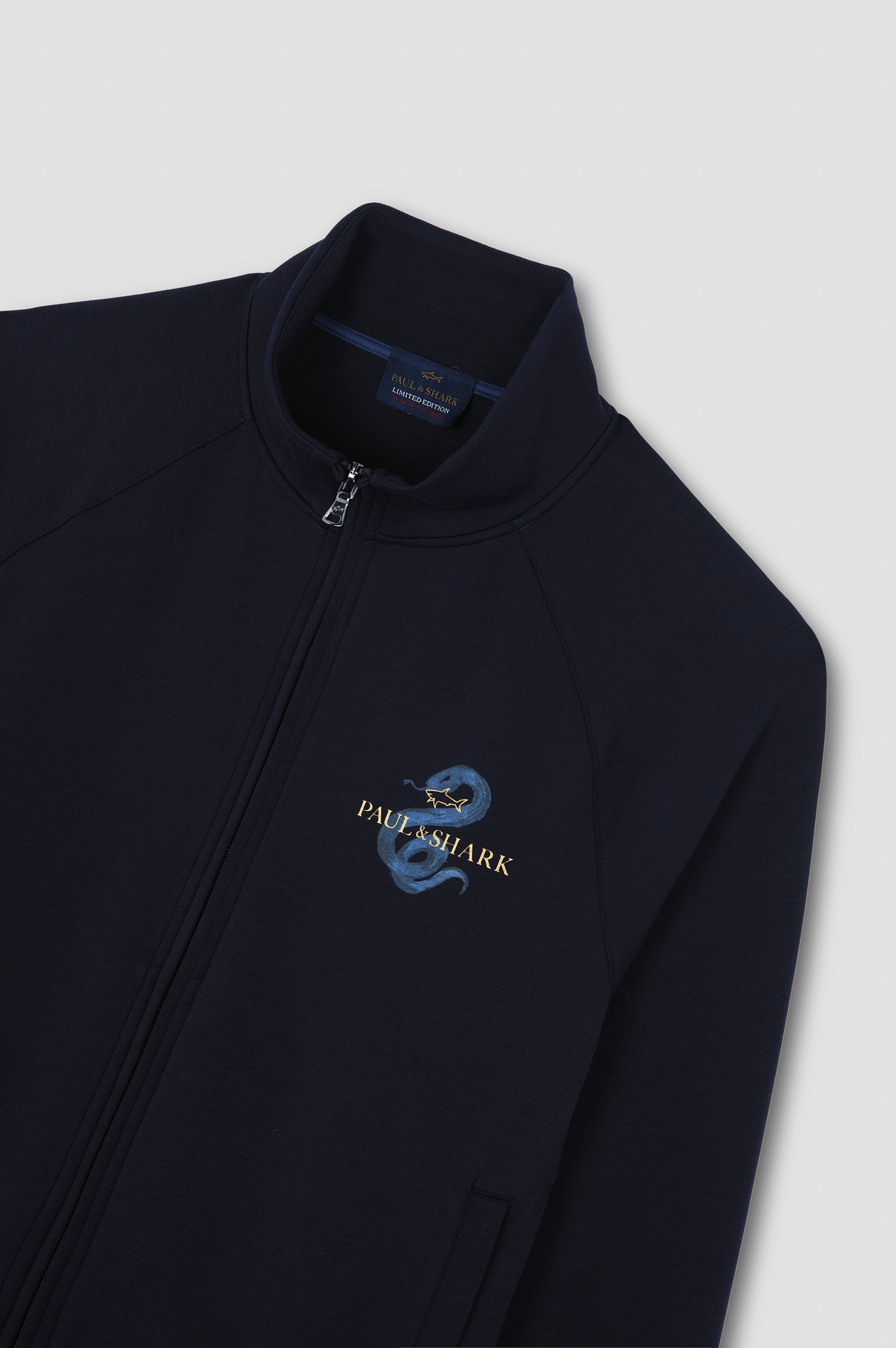 ACTIVE FLEECE COTTON SWEATSHIRT WITH ZIP AND YEAR OF THE SNAKE PRINT - 5
